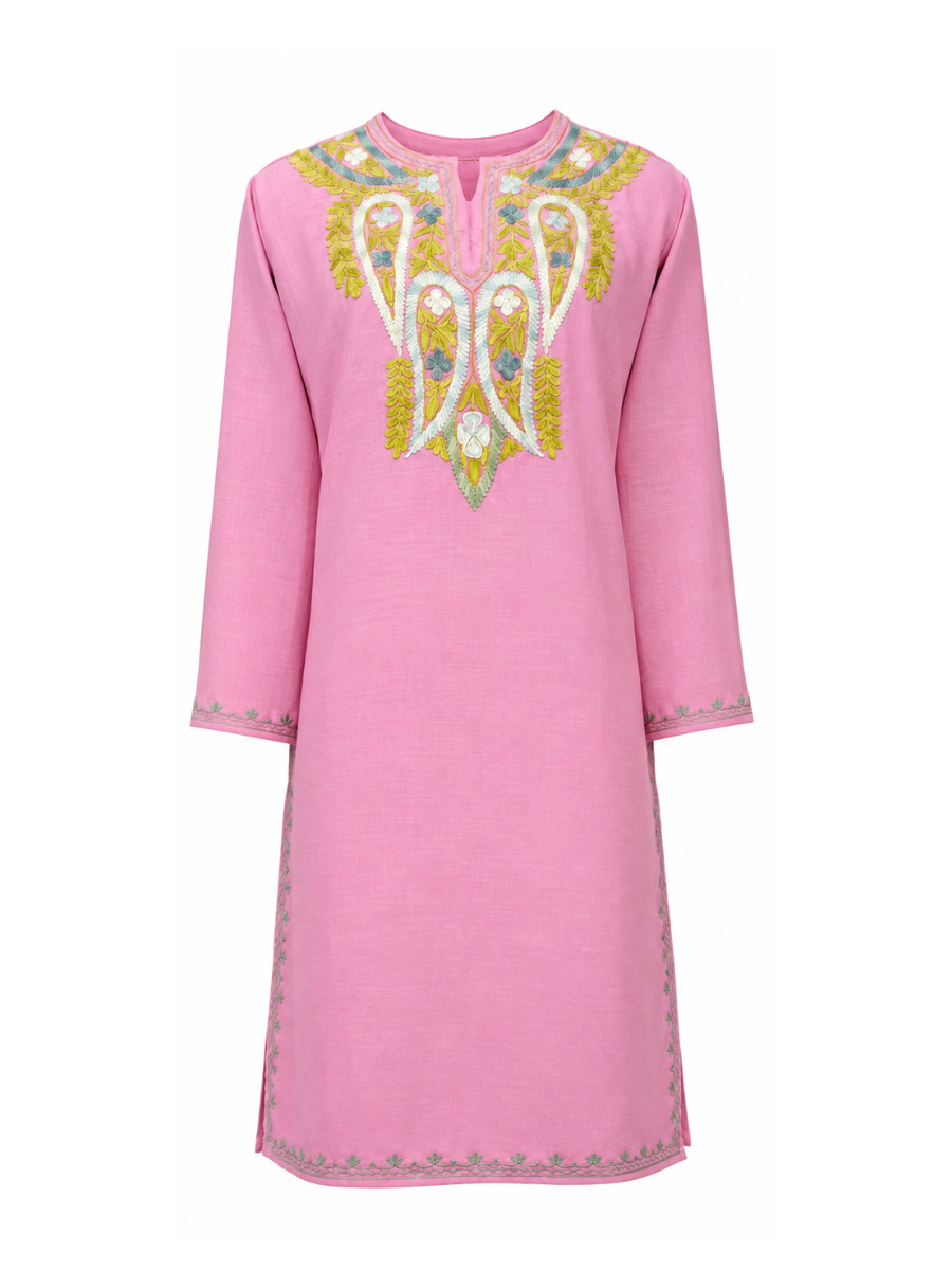 Kashmir Aari cotton Co-Ord Set | Vintage Pink